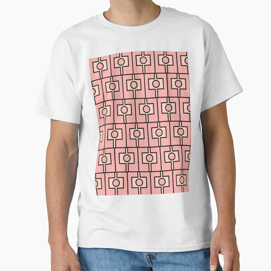 Blush Pink Rektangel Geometric Mid Century Modern Pattern by kierkegaard