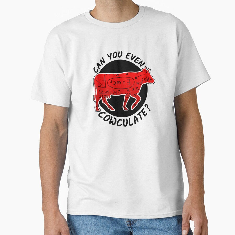 red cow version of Can you even calculate? Funny colorful cow puns Calculator by FarmsteadAcers