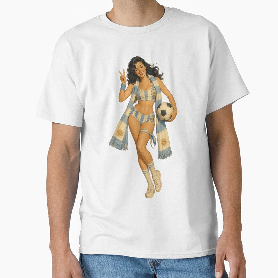 Vintage Football Fan Pinup – Retro Soccer Spirit Girl by Cosplayvintage