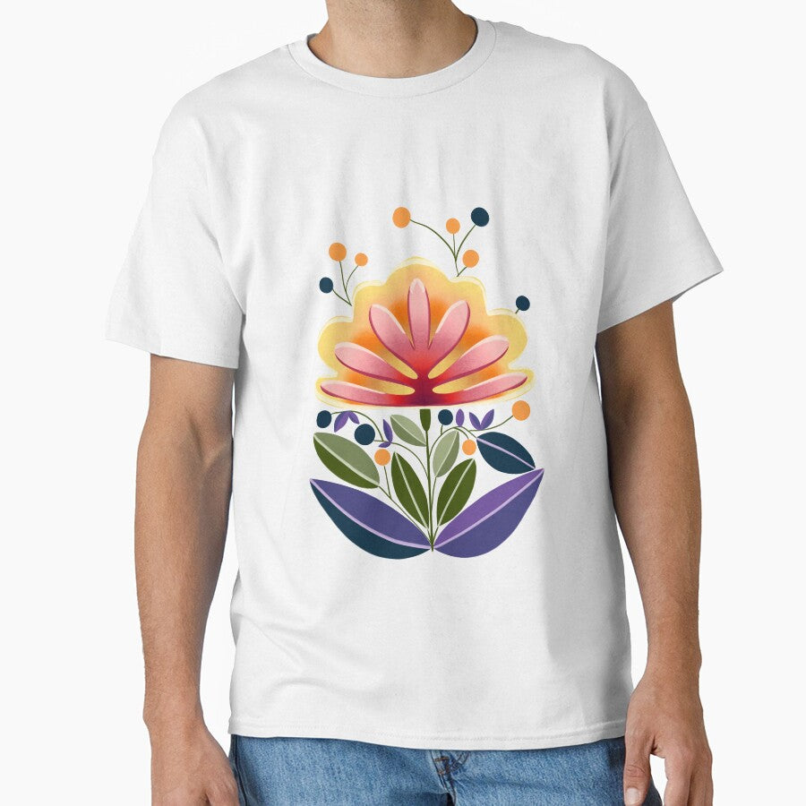 Vibrant Authentic Floral Illustration - Hand-drawn Colorful Flower Art by Pandositive