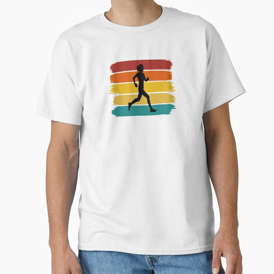 Woman Trail Runner - Retro Brushed Stripes by HeatherPore
