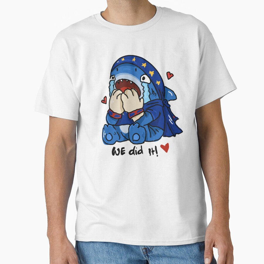 Awkward Animal Hat Club – Cape Verde Blue Shark “We Did It!” | Cute Football Fan Sticker by chupichapa
