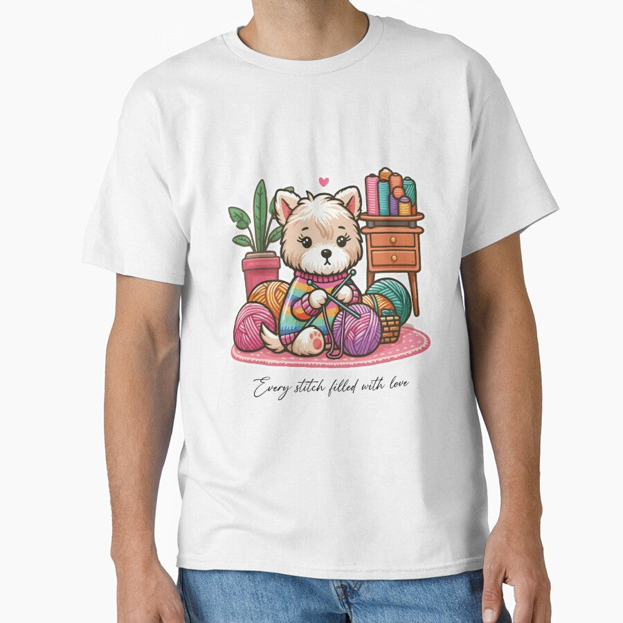 Cute Terrier Dog Knitting Colorful Sweater by PetsClan