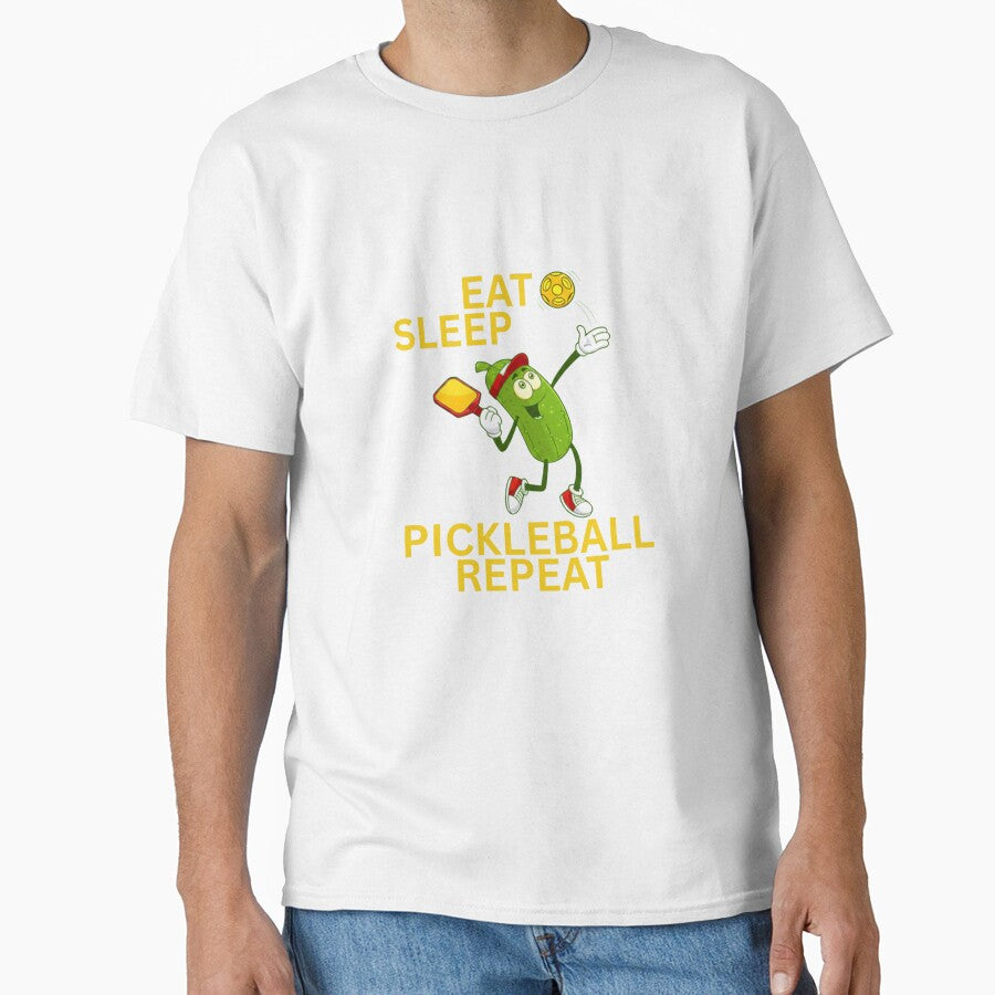 Eat Sleep Pickleball Repeat Funny Pickleball Lover Gift by YAKOUT-STUDIO