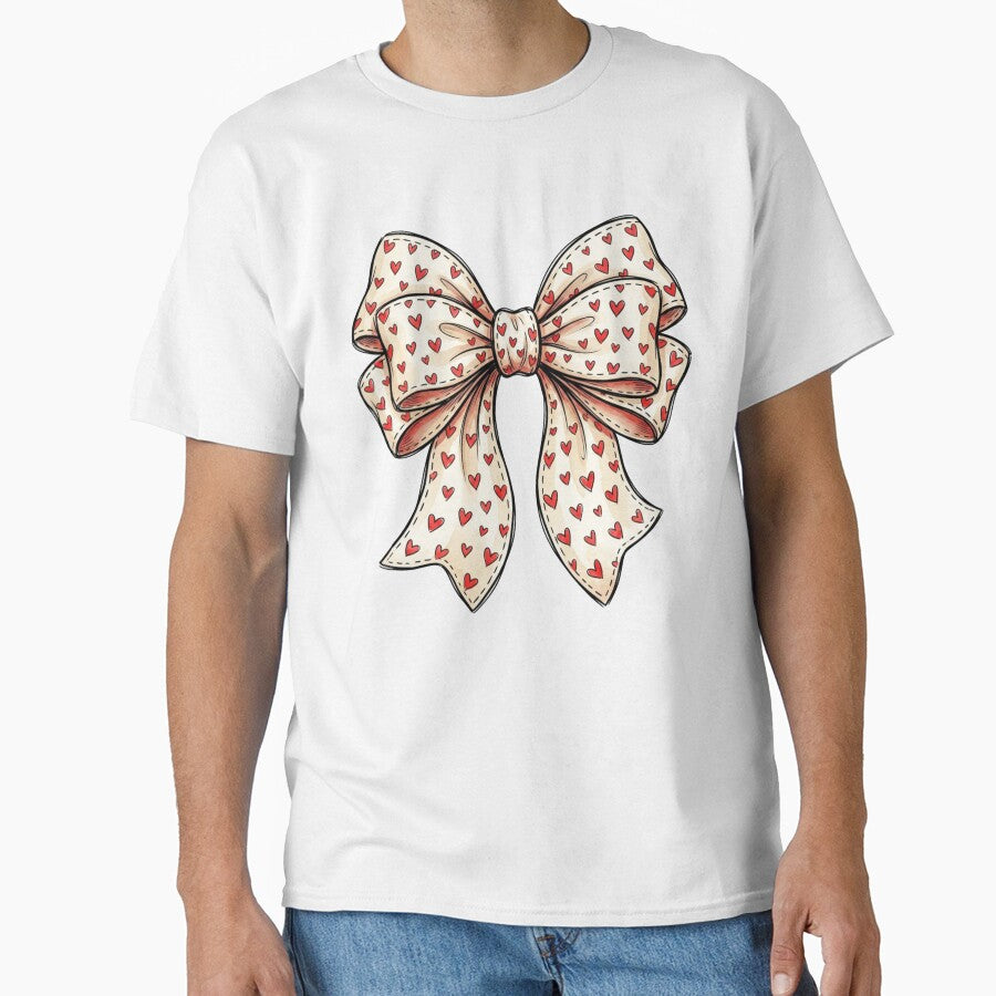 Cute Coquette Red Heart Bow Aesthetic Preppy Romantic Soft Girl Vintage Ribbon Illustration by raedattia