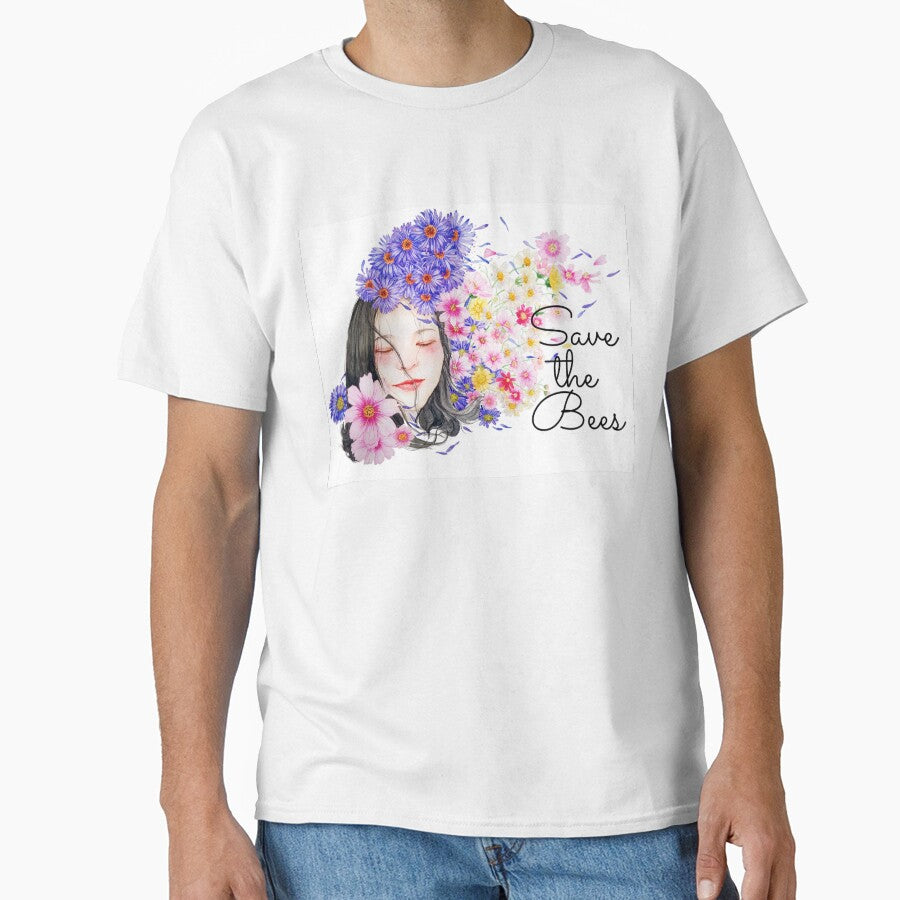Save the Bees - Girl with flowers by Amandalee Jones
