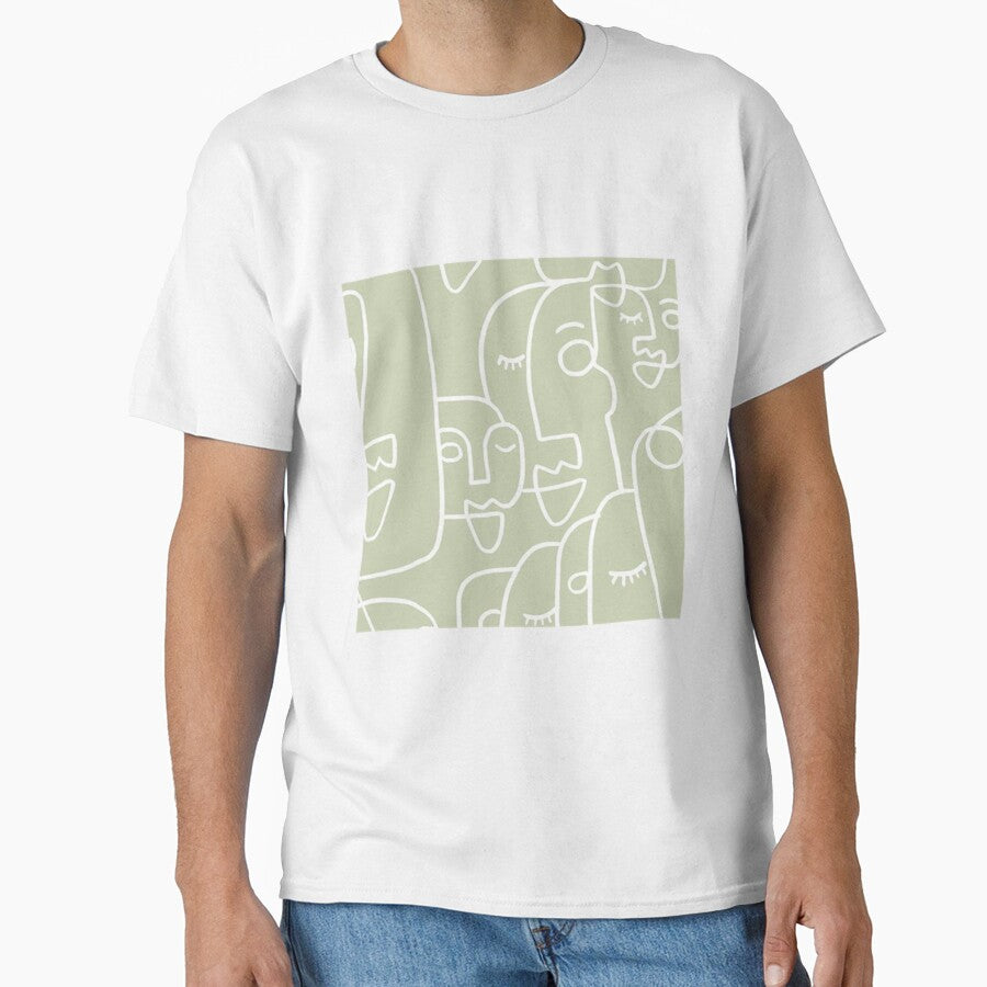 say green abstract faces by 4seasondesign