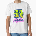 Y2K “New Year. New Me. Again” typo sarcastic design for New Year party by s.artaller