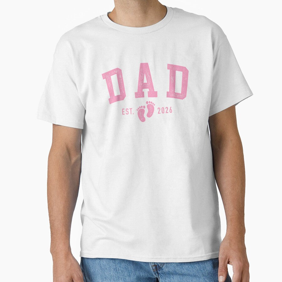 First Time Dad Est 2026 Pink Baby Feet  Girl Daddy by Goleon12