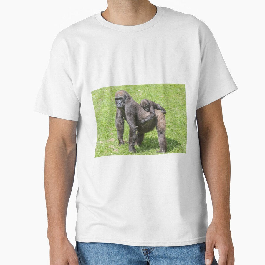Gorilla mother and baby by Conservation Art Emporium