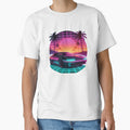 Synthwave Car Sticker | Outrun Aesthetic Neon Retro Sports Car | 80s Sunset Vaporwave Grid Art by Cherrydora