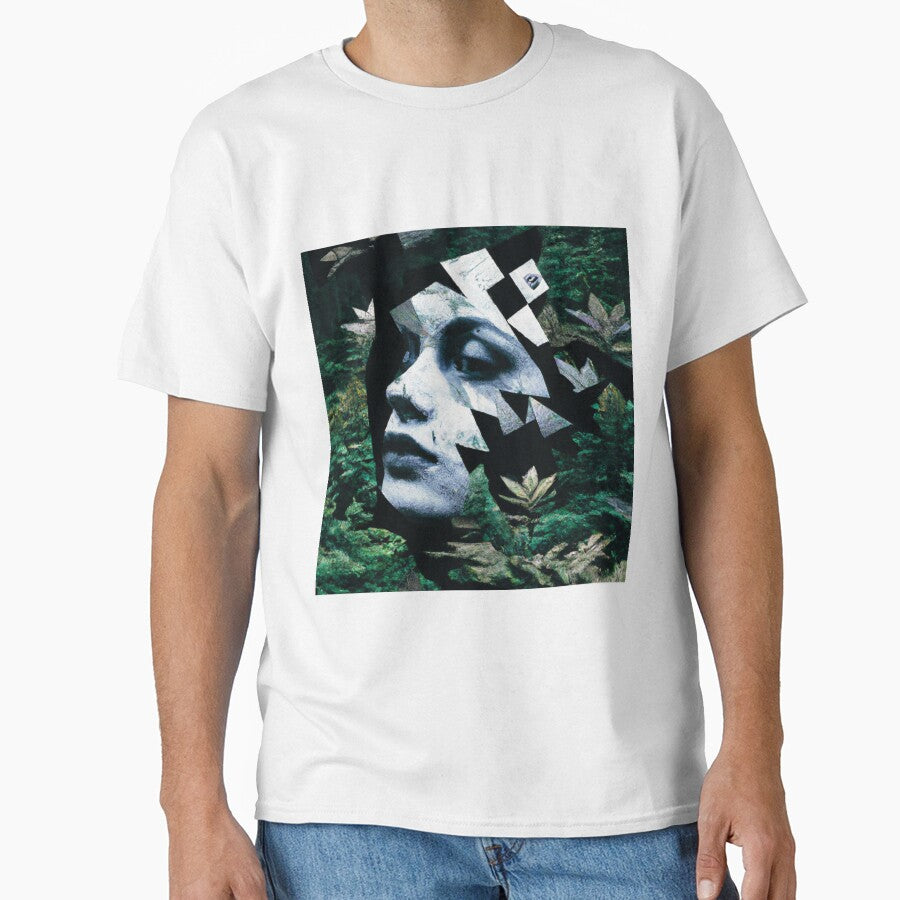 Feminine Face Geometric Nature Collage by DES7iGN
