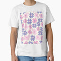 pink lilac 60s retro flower power, pastel pink, lilac, baby pink, 60s groovy pattern, hippie flowers by blomastudios