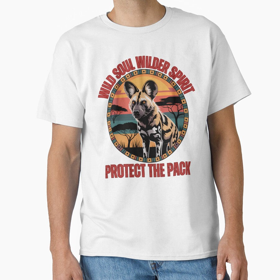 Protect the Pack: African Wild Dog Sunset Conservation Art by elynne9