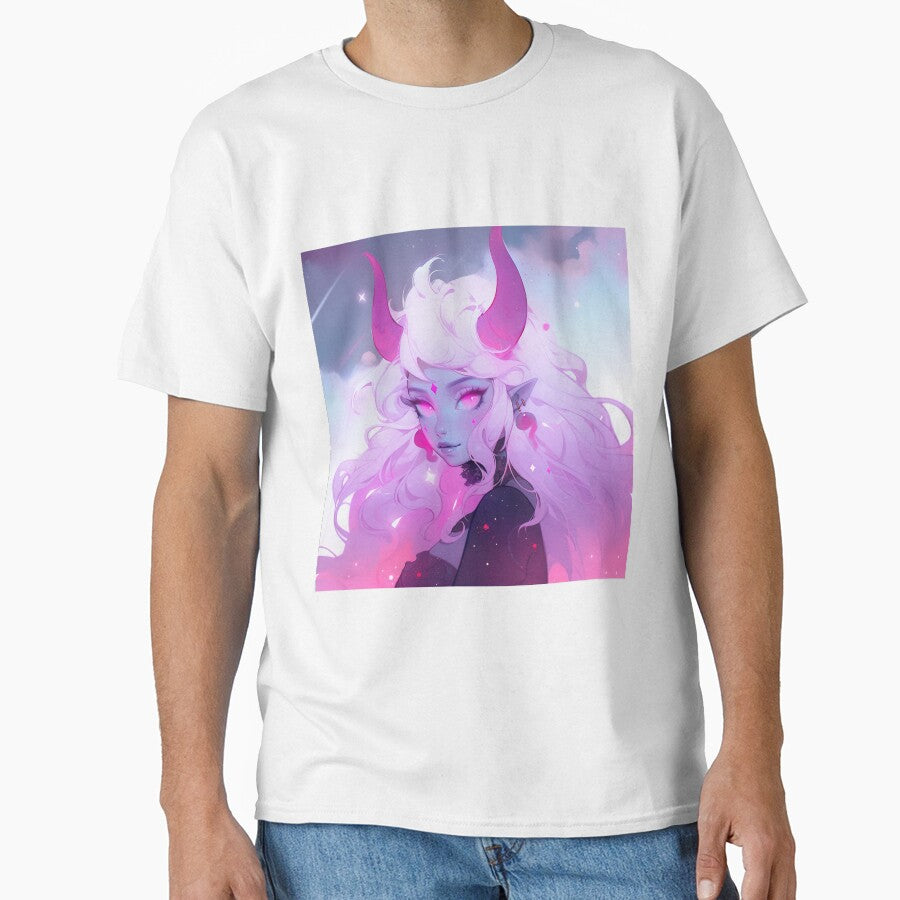 Soft Pink Cute but Creepy Demon Anime Girl by bubblegoth