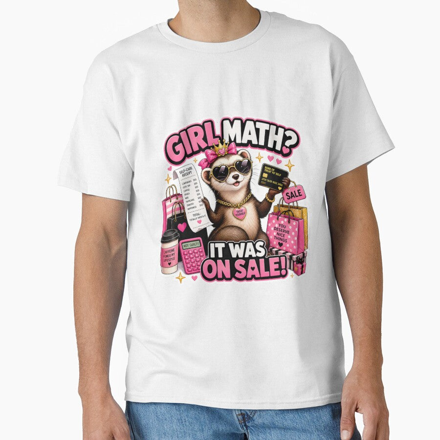 Girl Math? It Was On Sale! - Funny Shopping Ferret Sticker by Azerof