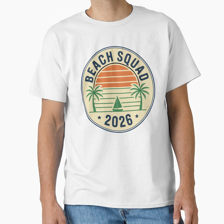 Beach Squad 2026 Retro Sunset Sailing Summer Group Vacation Art by PixelWaveBD
