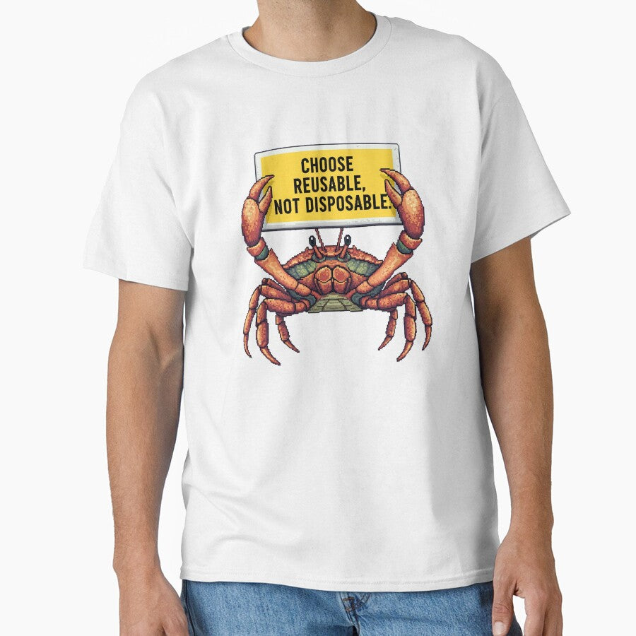 Beach Guardian Crab: Choose Reusable, Protect Our Coasts! by ART-POD-PL