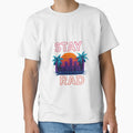 Stay Rad Neon Sunset – Retro Wave Palm Tree Cityscape by RKNTdesigns