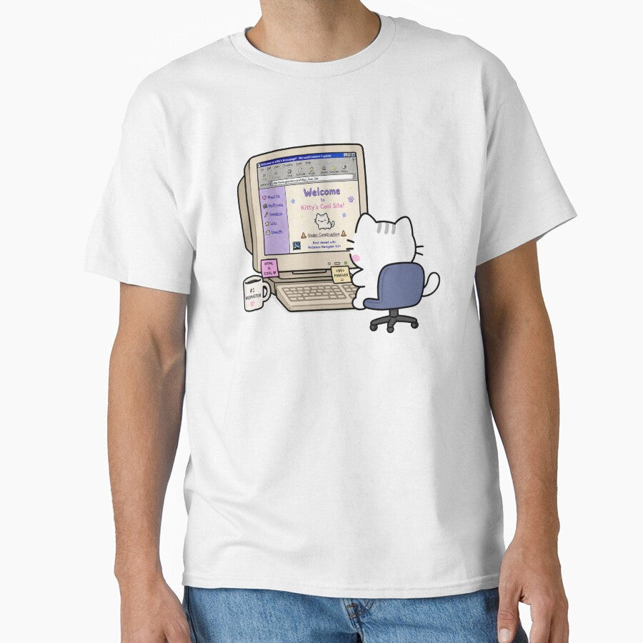 Cute Cat Building Retro Website Windows XP Internet Nostalgia by TrxshWear