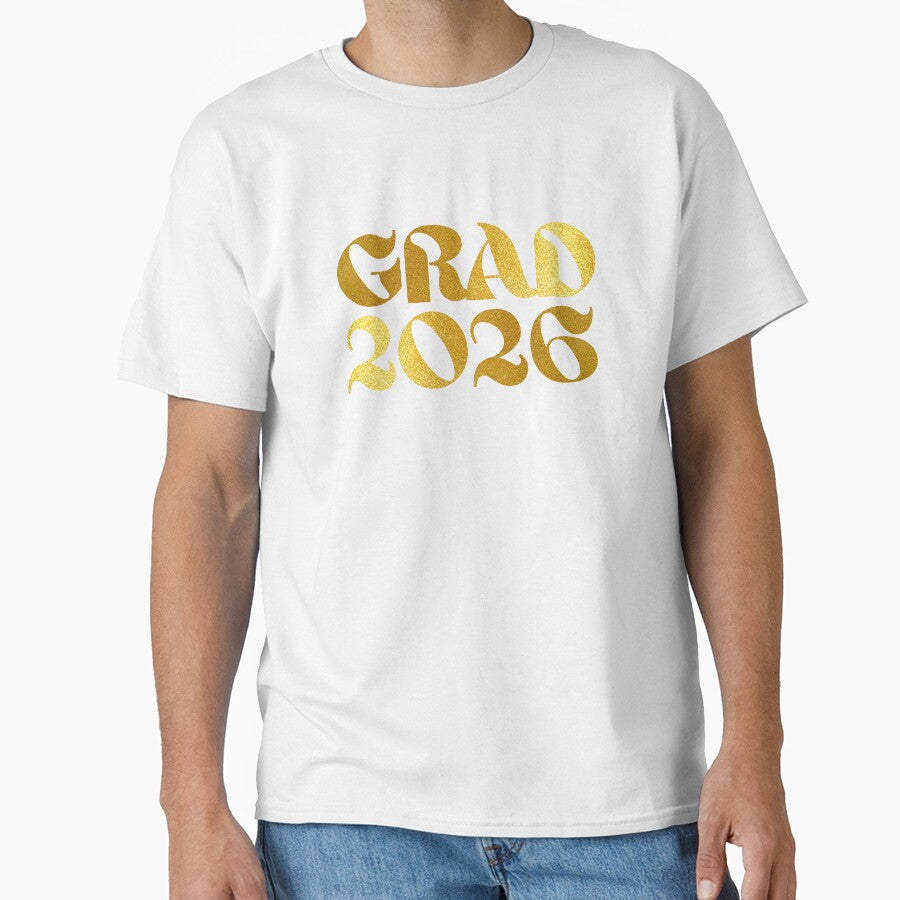 Class of 2026 Senior Grad Graduation 2026 Gold Look Typography Gift by Artycom