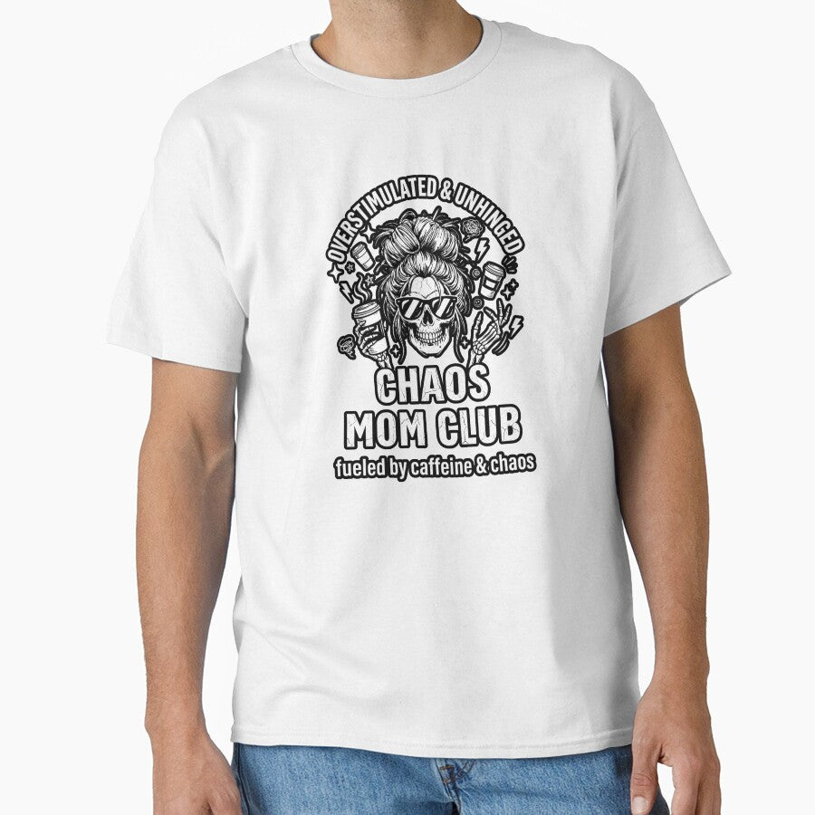 Funny Skeleton Coffee Lover Mom Overstimulated and Unhinged Chaos Mom Club by Winarrts