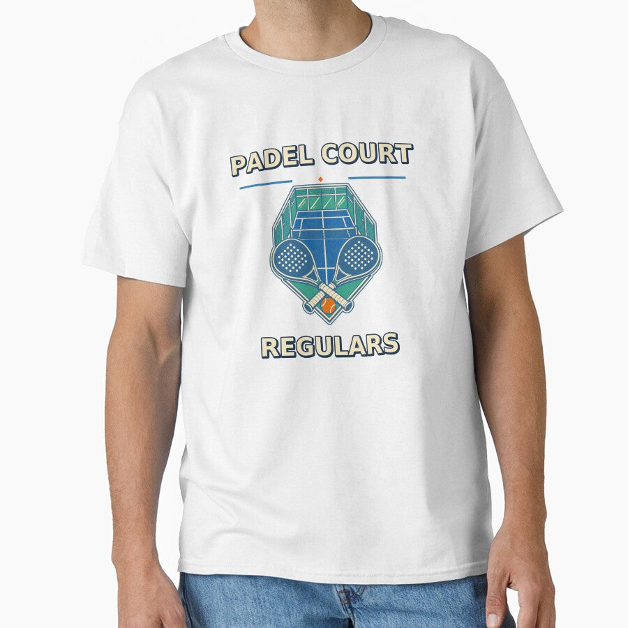 Retro Padel Court Regulars Racket Club Badge by Freshloop Studio | Whimsical Vintage Art