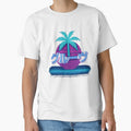 Neon Groove Vaporwave Palm Sunset by MysticArtisan