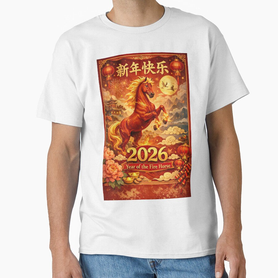 Chinese New Year 2026 – Year of the Fire Horse | Lunar New Year Red Horse Art by elgreko