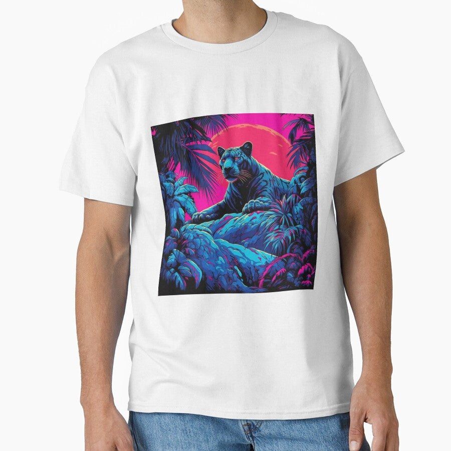 Neon Art of Majestic Black Panther in Wildlife by JustArtDesign9