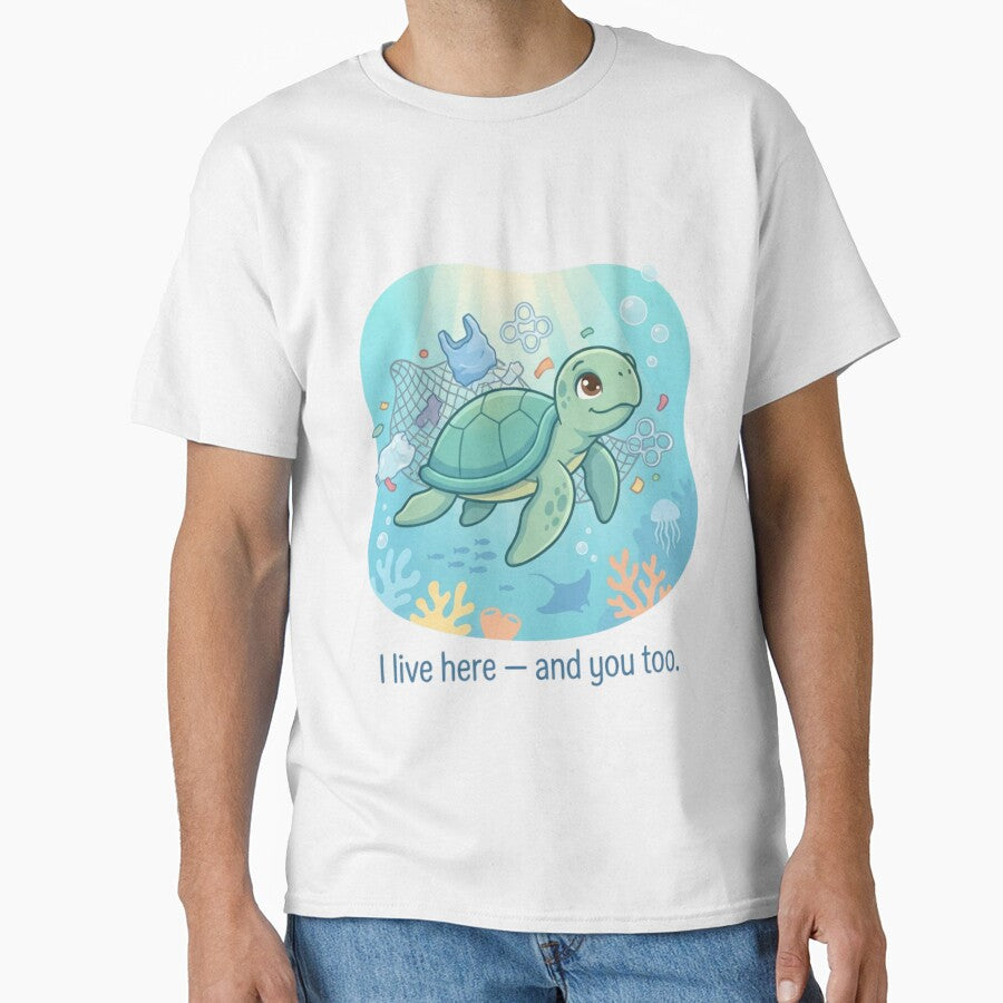 Ocean Pollution Turtle Illustration by On My Print
