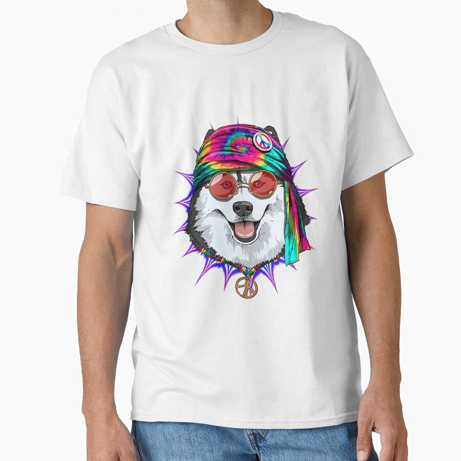 Tie Dye Hippie Siberian Husky Hippiness Peace Love Dog 687 by ThanhNgong