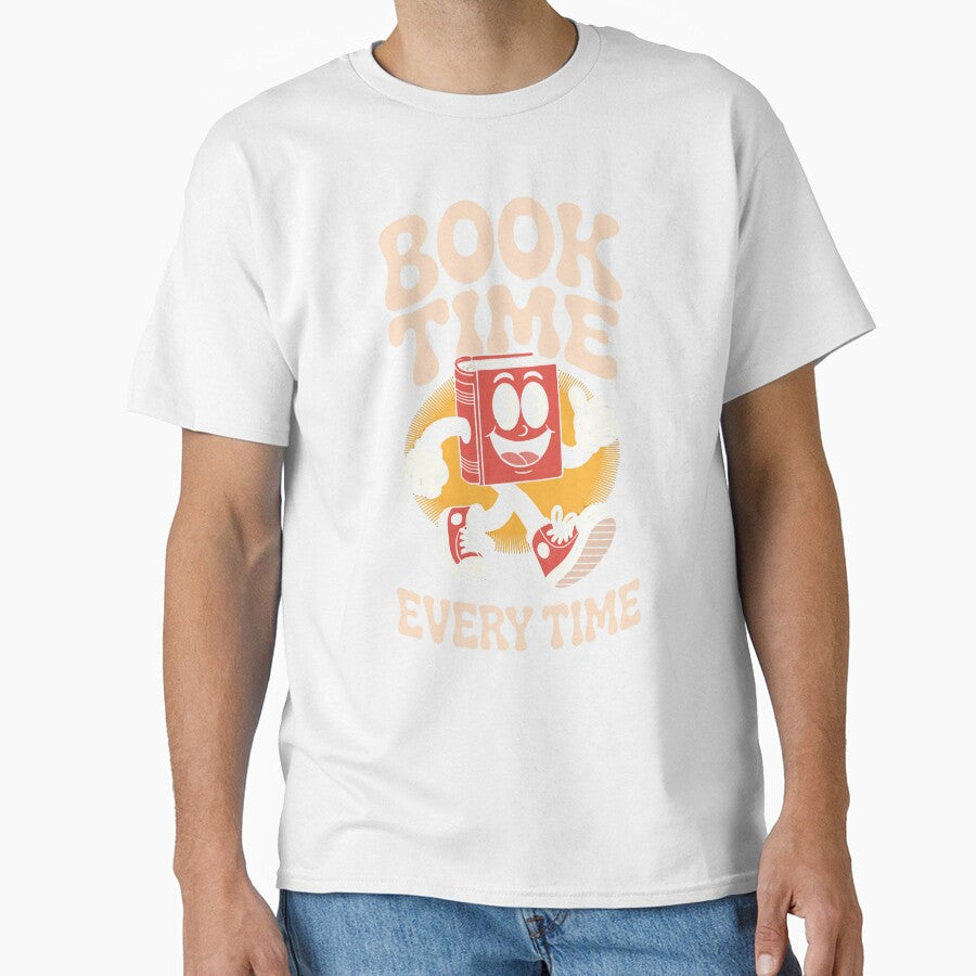 Book Time Every Time – Retro Cartoon Bookish Mascot Design for Readers and Vintage Lovers by Fantasy Cache