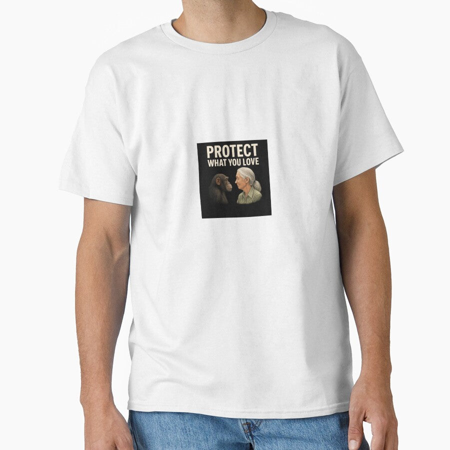 Protect What You Love – Jane Goodall & Chimpanzee Eco Design by LoaiArt