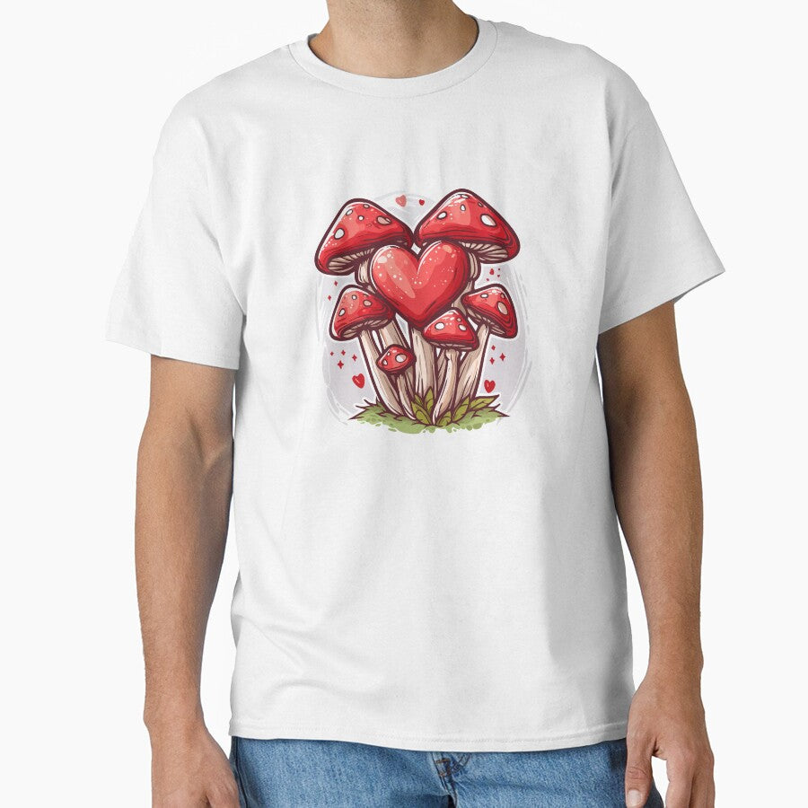 Mushroom Heart - Love Valentine's Day Lover Couple Cute Funny by TheRealmWithin