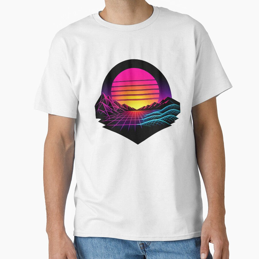 Neon Horizon Gridwave Sunset by slikar