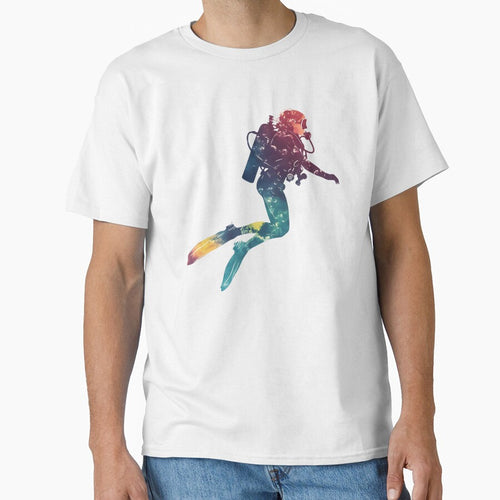 A little diver girl with scuba gear, swimming, full body, flat watercolor style, pastel tones, clean and minimalist design, pure white background Sticker by wonderisland