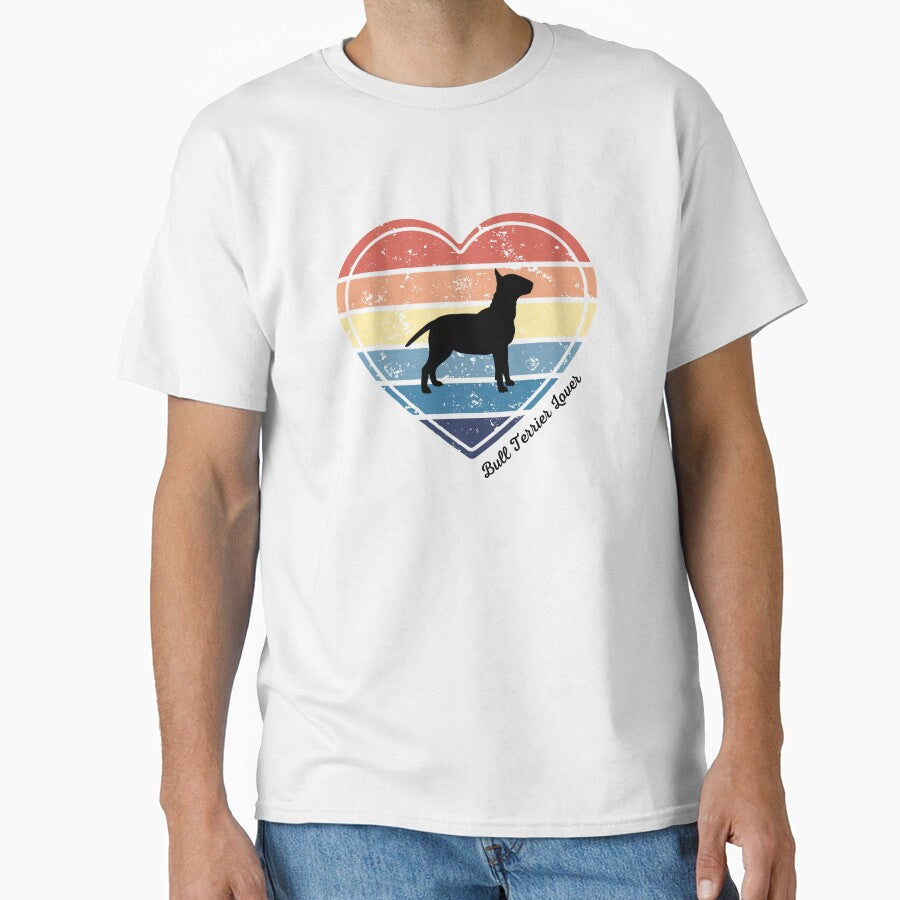 Bull Terrier Lover Retro Sunset Heart 2 by Print-A-Joke