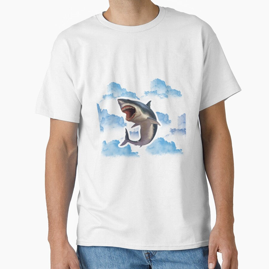 Flying Shark in the Clouds Surreal Animal Design by Thetdesigns