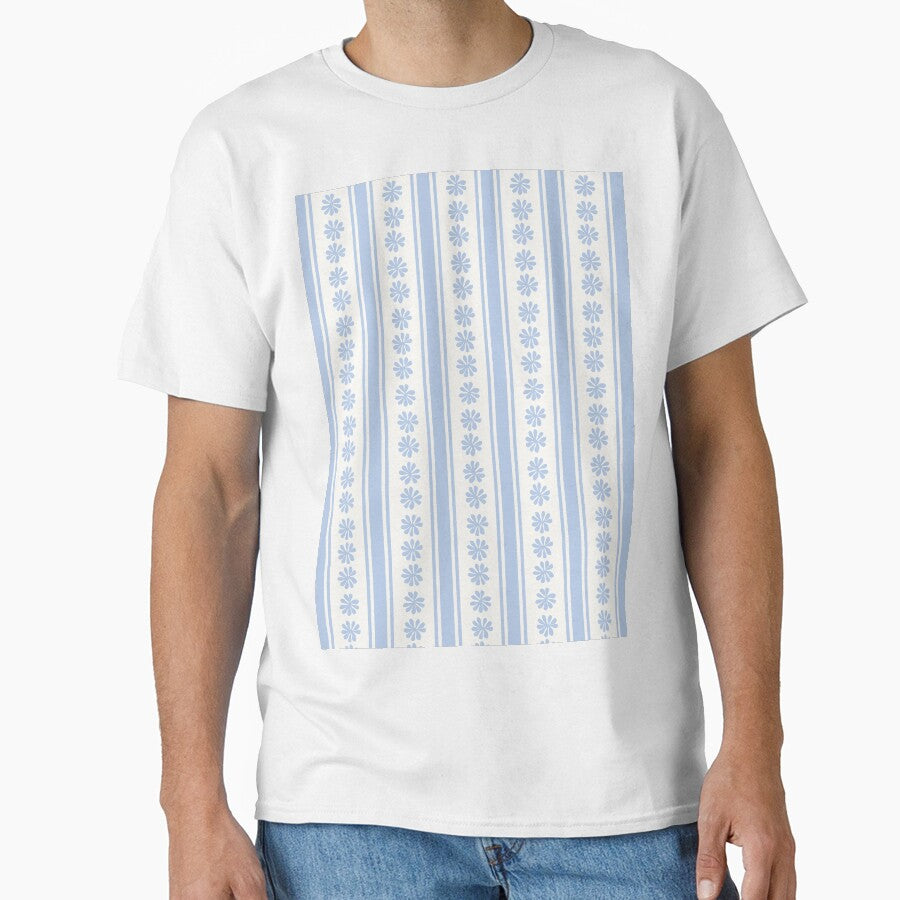 VINTAGE CLASSIC SCANDINAVIAN STYLE BOHO STRIPES PASTEL BLUE by blomastudios
