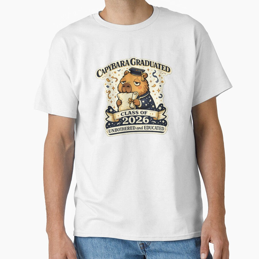 Capybara Graduated Class of 2026 Unbothered and Educated – Funny Cute Graduation Art | Grad Gift by irfanshikh