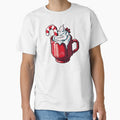 Cute Pixel Red Holiday Mug with Whipped Cream and Candy Cane by BankMano