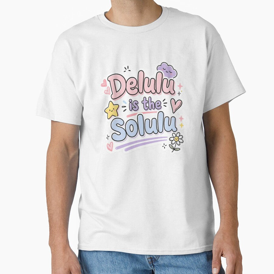 Delulu Is The Solulu Sticker – Gen Z Aesthetic Pastel Cute Doodle TikTok Trend by Bysma