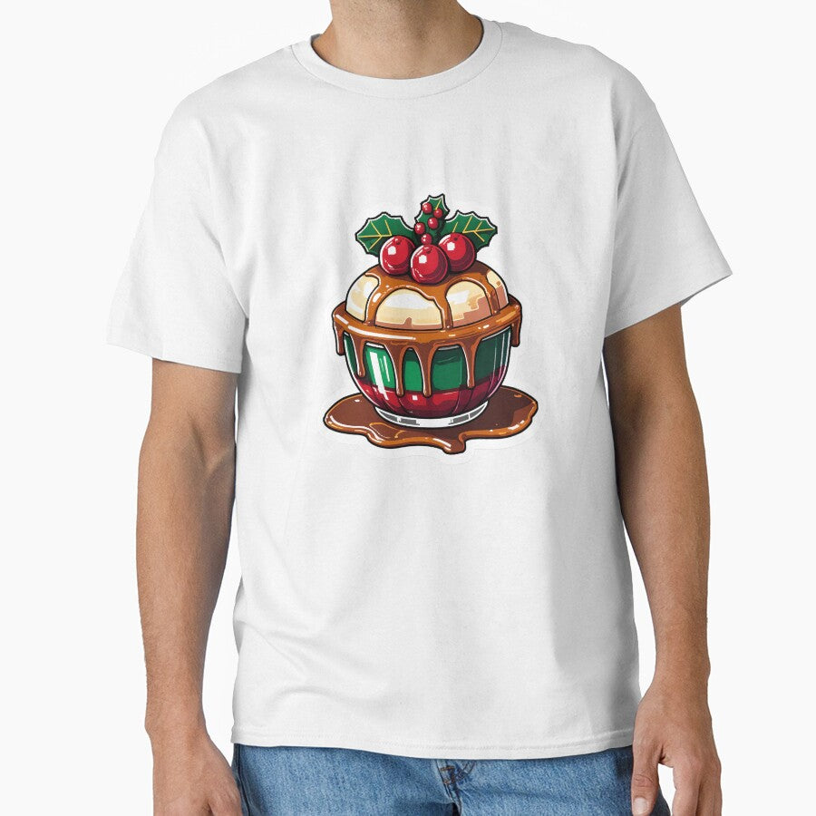 Cute Pixel Christmas Pudding with Holly Topping by BankMano