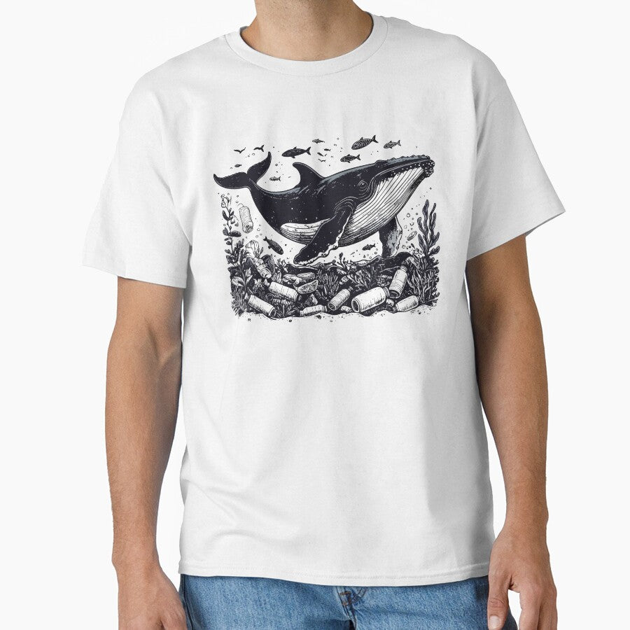 Whale Struggling in Ocean Plastic Waste by Artprintmaking