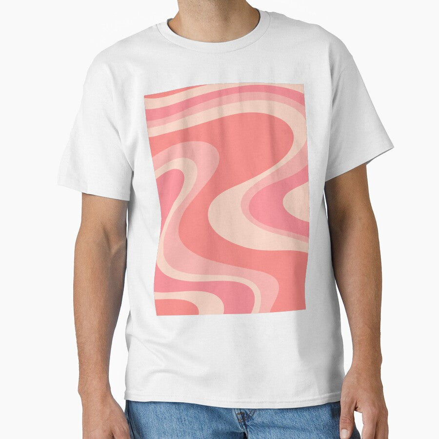 Trippy Dream Wave Machine Abstract Retro Swirl Pattern in Blush Pink Tones by kierkegaard