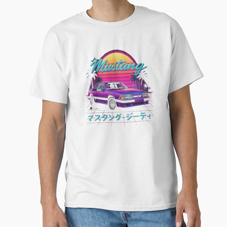 Retro Ford Mustang GT Vaporwave Dreamscape by TheArtOfCar