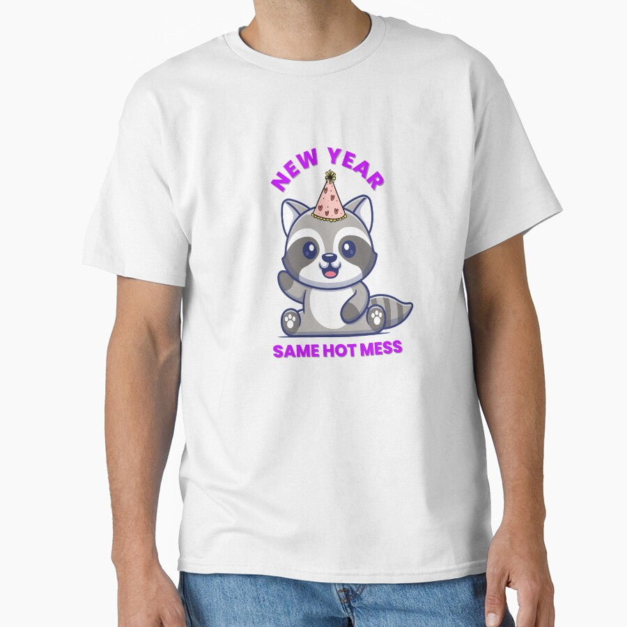 Funny New Year Same Hot Mess Raccoon by kreature56