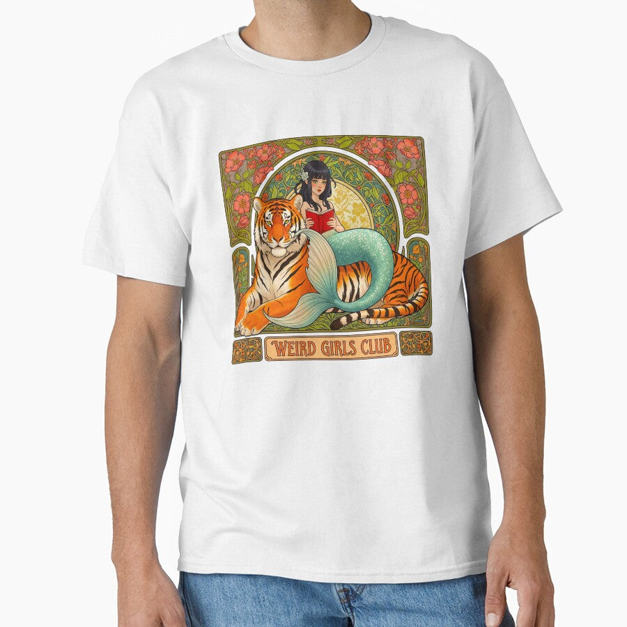 Weird Girls Club Art Nouveau Tiger and Mermaid by TeeARTHY