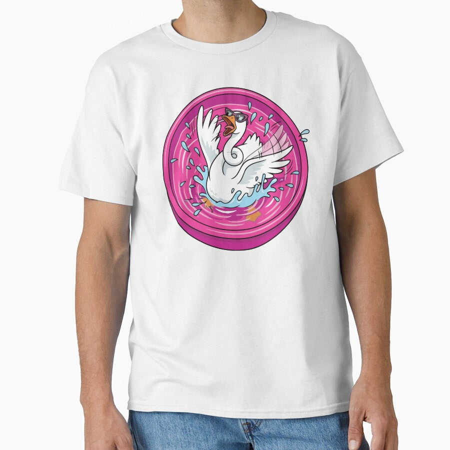 Silly Goose Splashing Pink Kiddie Pool Retro by Arc2020